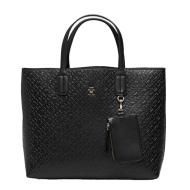 Sac à main Noir Femme Tommy Hilfiger Icon Satchel pas cher