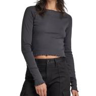 T-shirt Manches longues Noir Femme G-Star Cropped Baby Sis Raglan