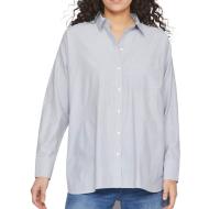 Chemise Manches Longues Blanc/Bleu Femme Vila Darma pas cher