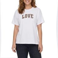 T-Shirt Blanc/Doré Femme Vero Moda Vmloretta pas cher