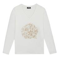 T-Shirt Manches Longues Blanc Femme TBS LUGDOTEE pas cher