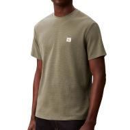 Calvin Klein Jeans Herren-T-Shirt in Khaki mit Waffel-Logo