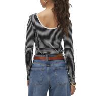 Top Noir/Blanc à rayures Femme Vero Moda Chloe vue 2