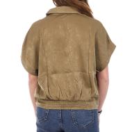 An'ge Leonie Women's Khaki Satin Shirt Photo of the Espace des Marques %store% store - view of %key%