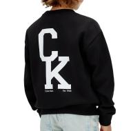 Sweat Noir Garçon Calvin Klein Jeans Relaxed Crewneck vue 2