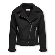 Manteau Noir Fille Kids ONLY Kogdiana Bonded Aviator pas cher