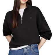 Sweat 1/4 Zip Noir Femme Tommy Hilfiger DW0DW18775 pas cher
