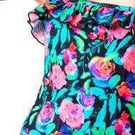 Maillot de Bain 1 Pièce à Fleurs Rose/Noir Fille Sun Project vue 2