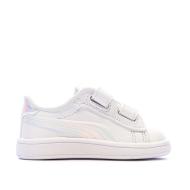 Baskets Blanches Fille Puma Smash 3.0 Holo vue 2