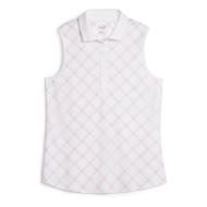 Polo Golf Rose/Blanc Femme Puma Cloudspun pas cher