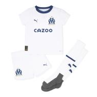 OM Mini kit Domicile Blanc/Marine Bébé 2022/23 pas cher