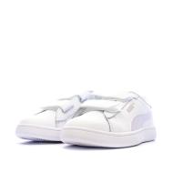 Baskets Blanc/Rose Fille Puma Smash 3.0 vue 6