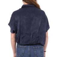 An'ge Leonie Women's Satin Navy Shirt Photo of the Espace des Marques %store% store - view of %key%