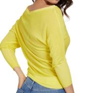 Pull Jaune Asymétrique Femme Guess vue 2
