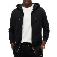 Sweat Zippé Noir Homme Superdry Plain Hood pas cher