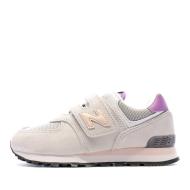 Baskets Grise/Rose/Violette Fille New Balance PV574 pas cher