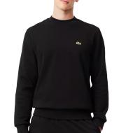 Sweat Noir Homme Lacoste Strip Crew pas cher