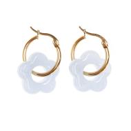 Boucles Oreilles Bleu Ciel Femme Clio Blue Fleurs 20mm