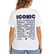Weißes Damen-T-Shirt „Mutter und Tochter“ mit blauem Iconic-Bandana Ansicht 2