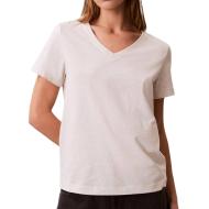 T-Shirt Gris Clair Femme Calvin Klein Jeans Archive LV047B205G