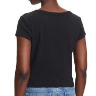 T-Shirt Noir Femme Calvin Klein Label 2x2 vue 2