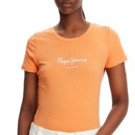 T-shirt Orange Femme Pepe jeans New Virginia