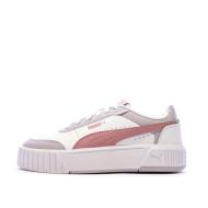 Baskets Blanches/Roses Fille Puma Carina Mia pas cher