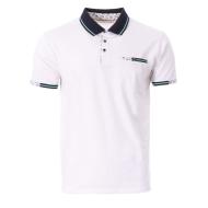 Polo Blanc/Marine Homme RMS26 91301