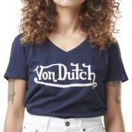T-shirt Marine Femme Von Dutch Slub pas cher