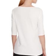 T-Shirt Blanc Femme Calvin Klein Jeans Half Supima Boat vue 2
