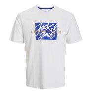 T-shirt Blanc/Bleu/Orange Homme Jack & Jones Colton