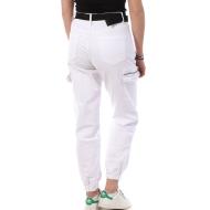 Jean Mom Fit Cargo Ceinture Blanc Femme Monday Premium LW-357 vue 2