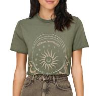 T-shirt Kaki Femme Only Lucy pas cher