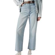 Jean Bleu Clair Femme Levi's Ribcage Straight pas cher