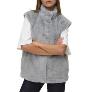 Gilet Fausse Fourrure Gris Femme Vero Moda Japoppy pas cher