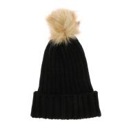 Bonnet Noir Femme Infinitif Paris Pompon pas cher