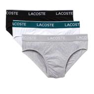 X3 Slips Noir/Gris/Blanc Homme Lacoste 8H3472 pas cher
