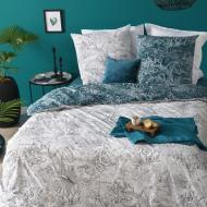 Parure de Lit Réversible Bleu/Gris Atmosphera Jungle 260x240 pas cher