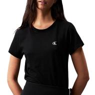 T-Shirt Noir Femme Calvin Klein Jeans Embroidery Slim