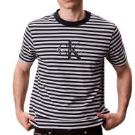 T-Shirt à Rayure Bleu/Gris Homme Calvin Klein Jeans 20s Stripe