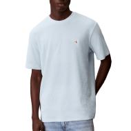 Hellblaues Herren-T-Shirt von Calvin Klein Jeans mit Waffel-Emblem