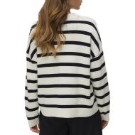 Pull Rayé Écru/Noir Femme Vero Moda Silla vue 2