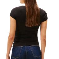 T-Shirt Noir Femme Tommy Hilfiger DW0DW21570 vue 2