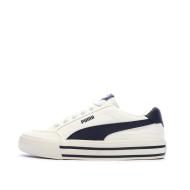 Baskets Blanc/Marine Homme Puma Court Classic pas cher