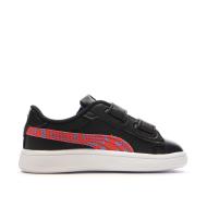 Baskets Noires/Rouges Garçon Puma Smash 3.0 vue 2