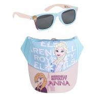 Kit Casquette + Lunette de Soleil Bleu/Rose à Rayures Enfant Sport Zone La Reine Des Neiges