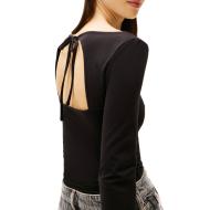 T-shirt Noir Femme Tommy Hilfiger Tjw Slim S Flag vue 2