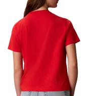 T-Shirt Rouge Femme Calvin Klein Jeans Classic Script vue 2