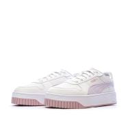 Baskets Blanc/Rose Fille Puma Carina Street Beach vue 6