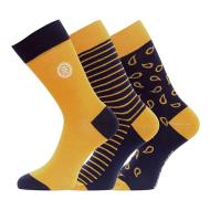 X3 Paires de Chaussettes Jaune/Marine Homme Serge Blanco CHVX3 pas cher